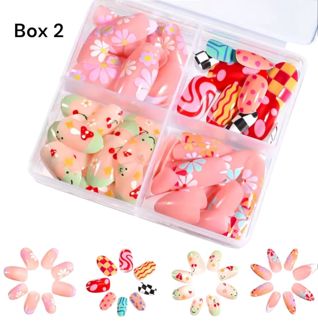Girly press on Nails /96 pieces
