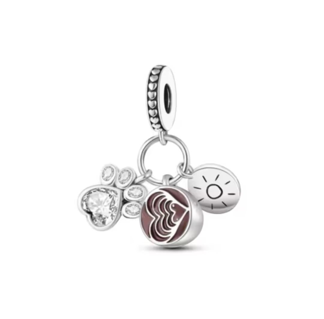 925 sterling silver coffee,paw and sun
