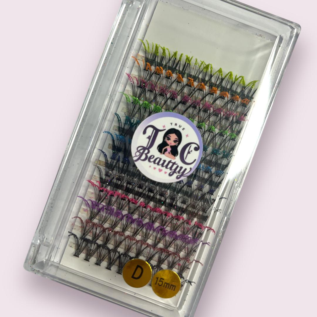 Individual Colored & Glittered Mink Lashes (Clusters)