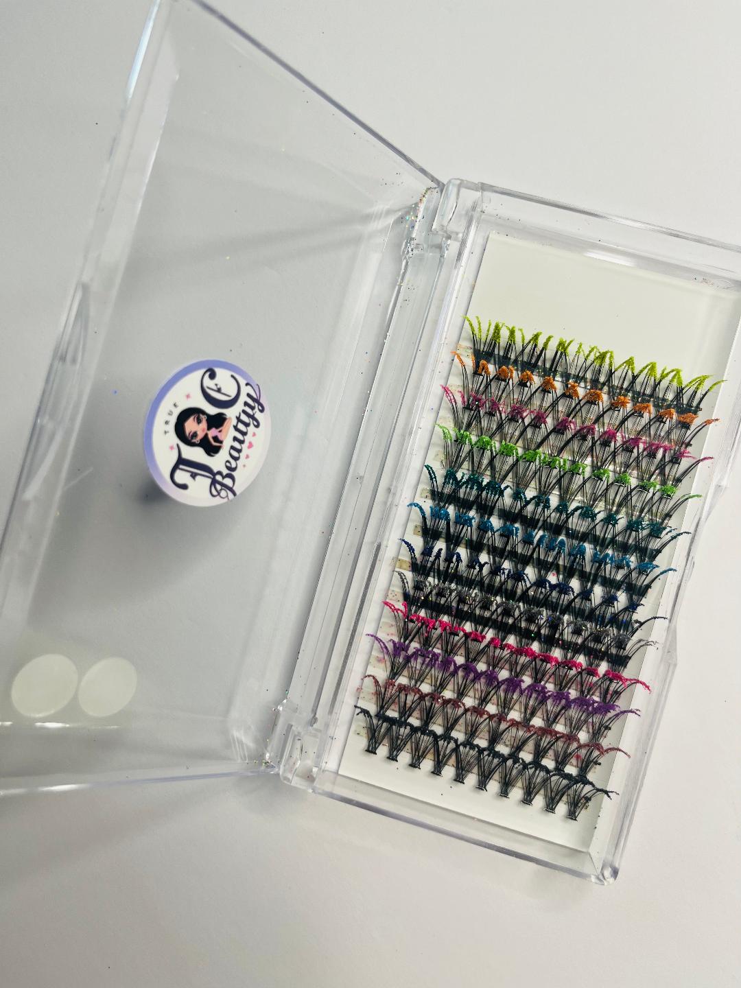 Individual Colored & Glittered Mink Lashes (Clusters)