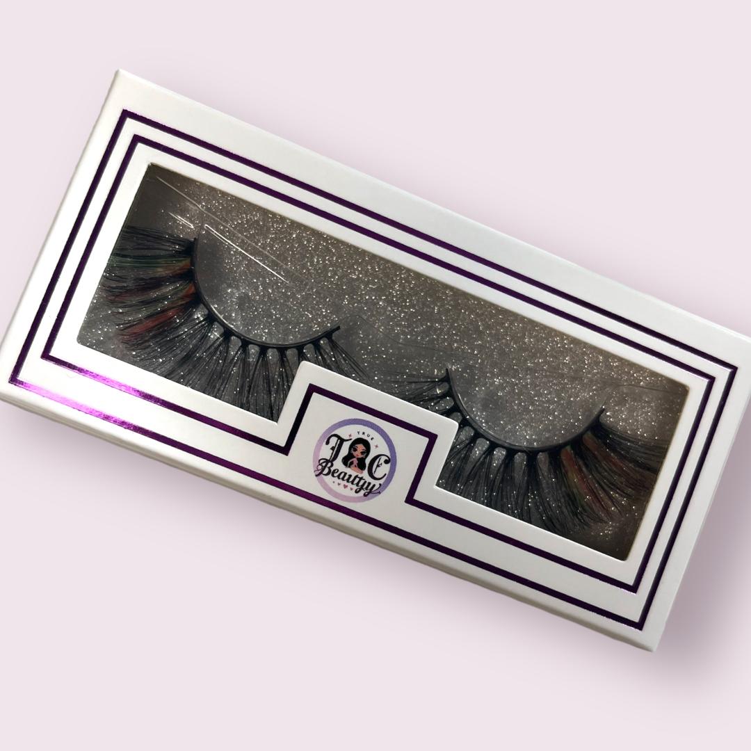 Orange Green tip Colored Mink Lashes
