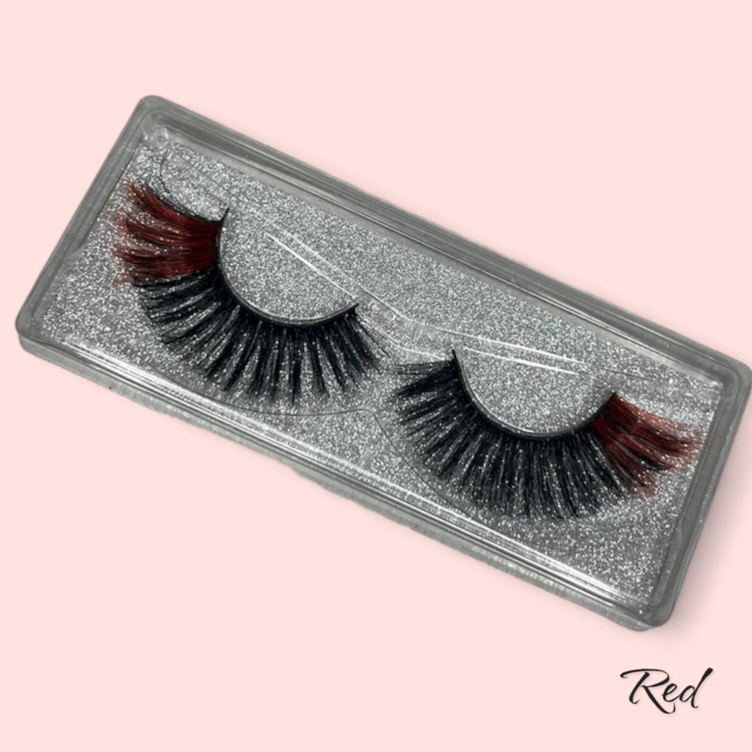 Red tip Colored Mink Lashes