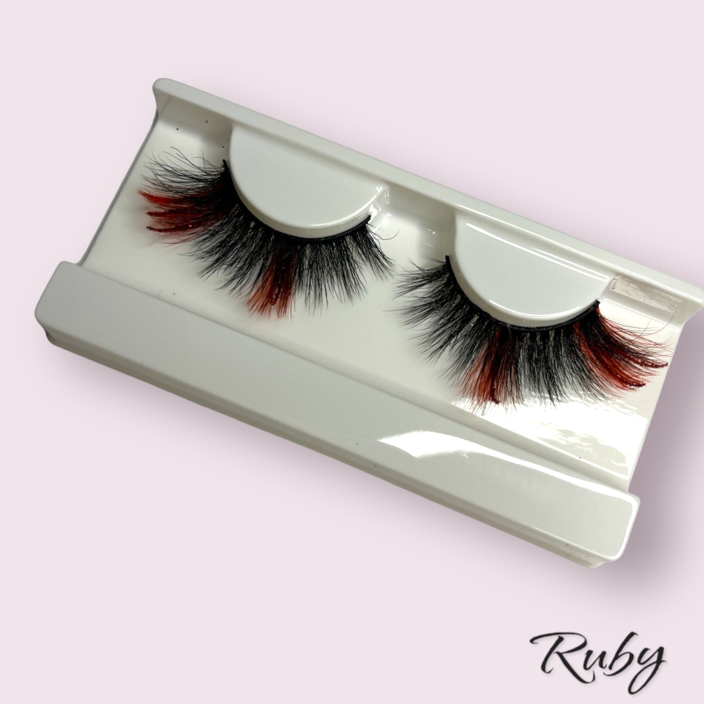 Ruby Glitter & Colored MInk Lashes 5D