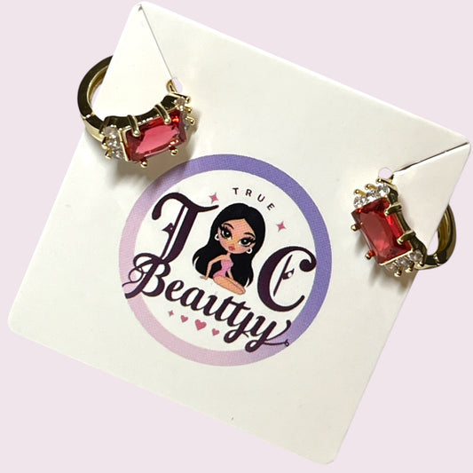 Big rhinestone small earrings