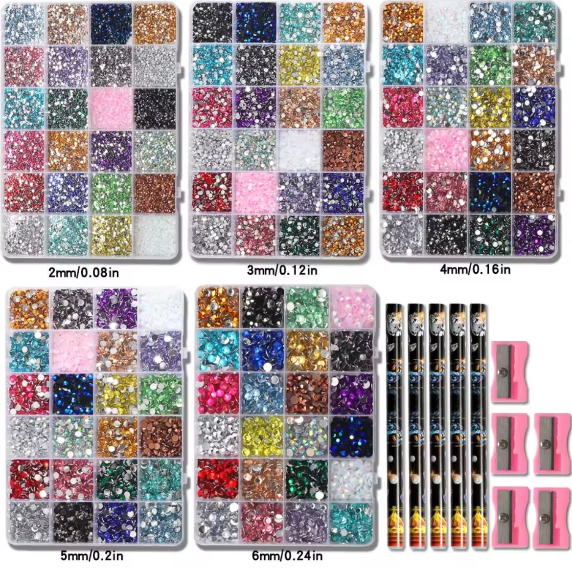 Rhinestone boxes (set of 5 )