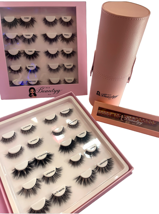 Bundle- 2 lash books, brush Set and 1pc 2 in 1 eyeliner glue (read details)