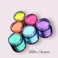 6 piece glitter- 10ml