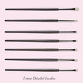 Detailed brushes set of 7