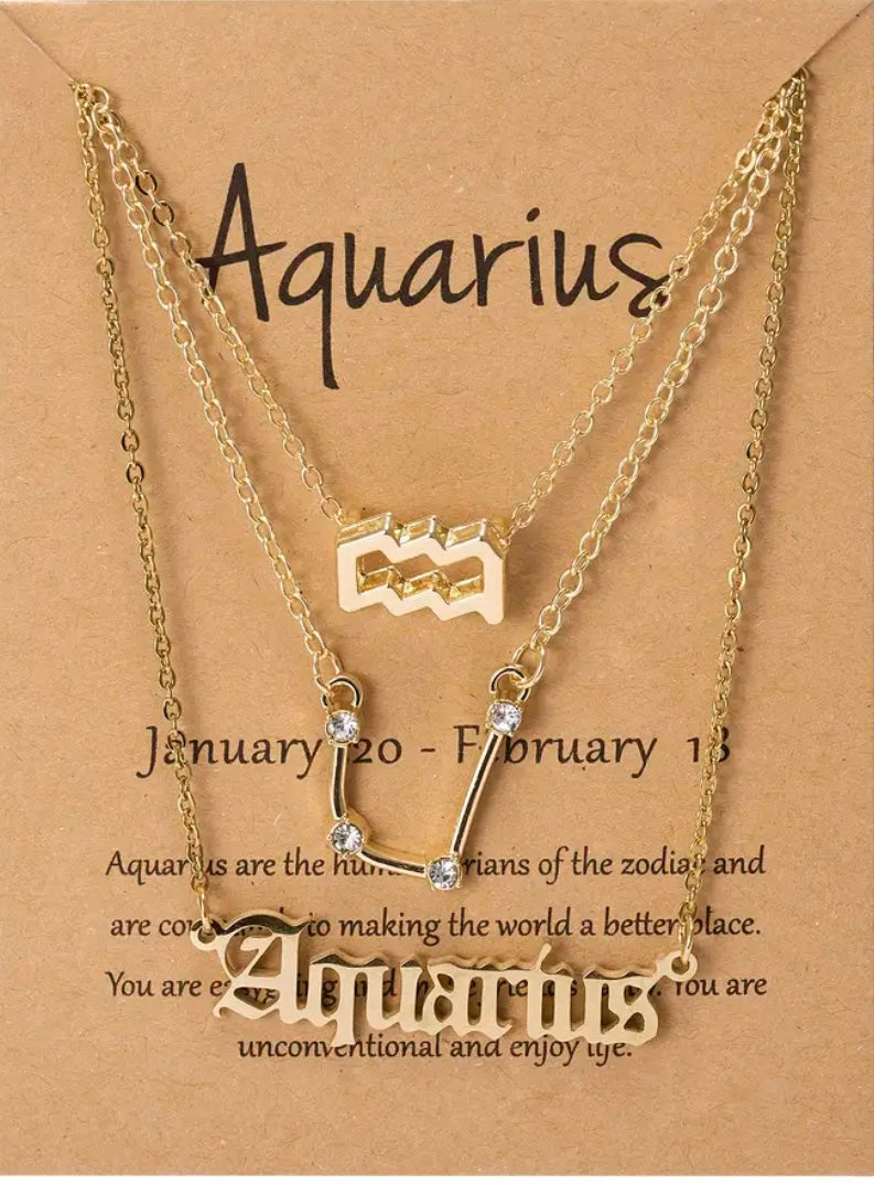 Aquarius Zodiac Necklace