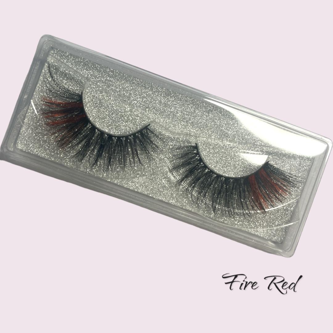 Fire Red tip Colored Mink Lashes