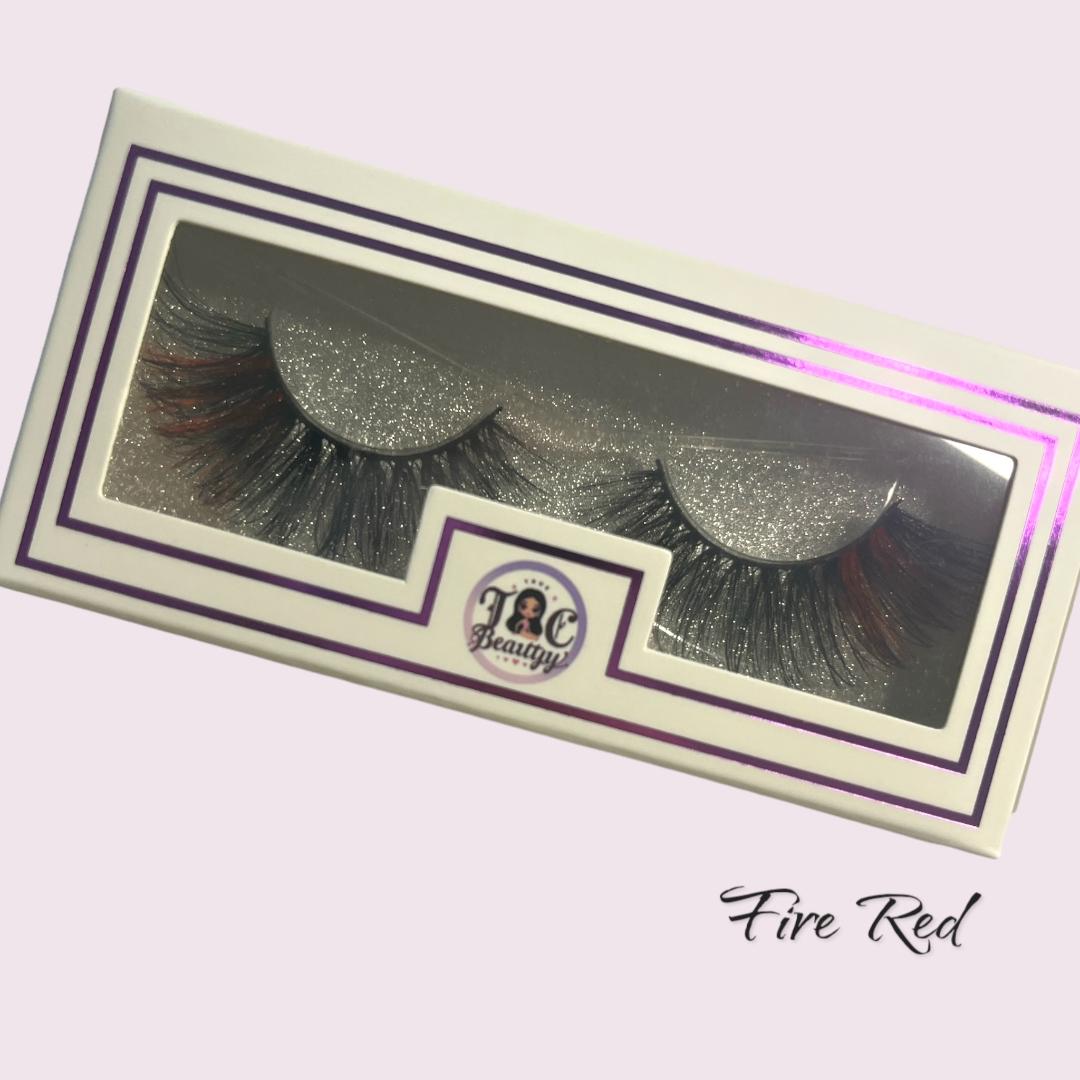 Fire Red tip Colored Mink Lashes