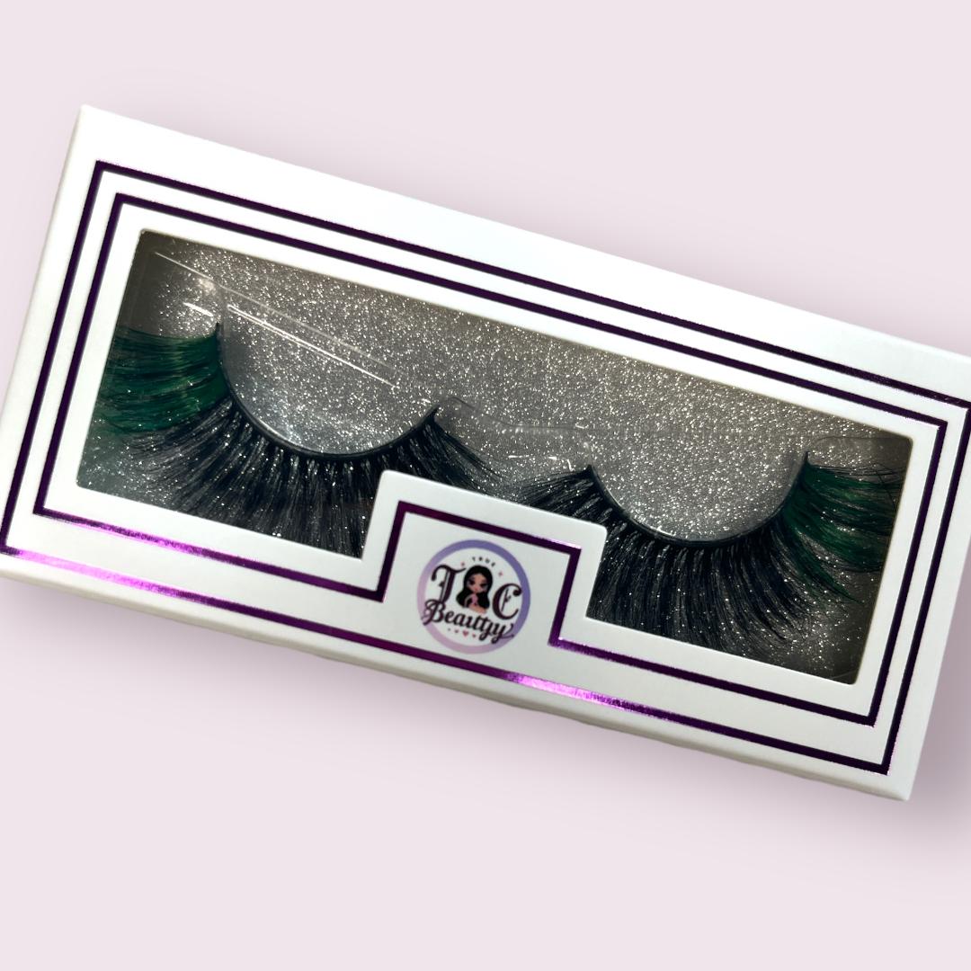 Green tip Colored Mink Lashes