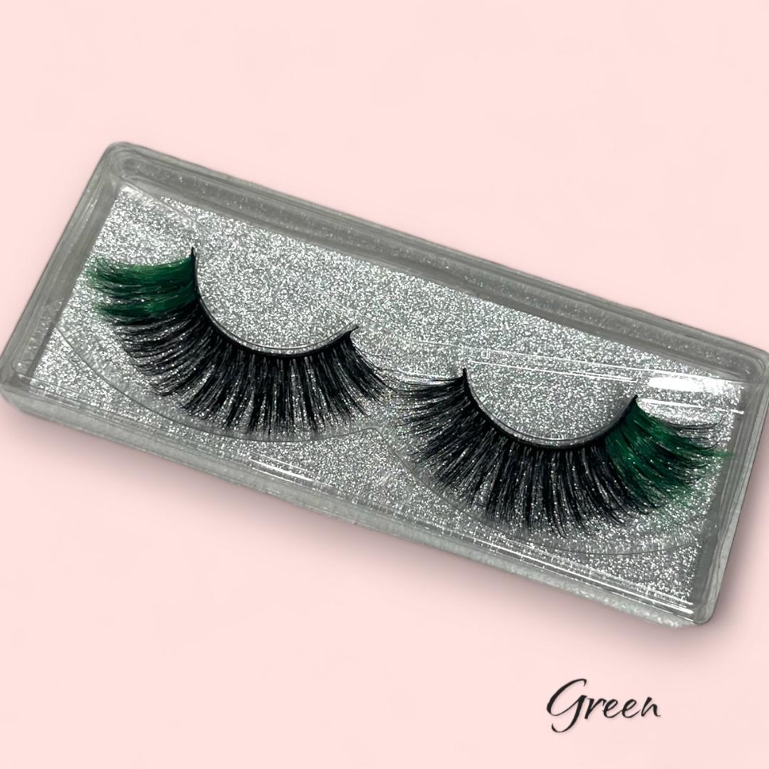 Green tip Colored Mink Lashes