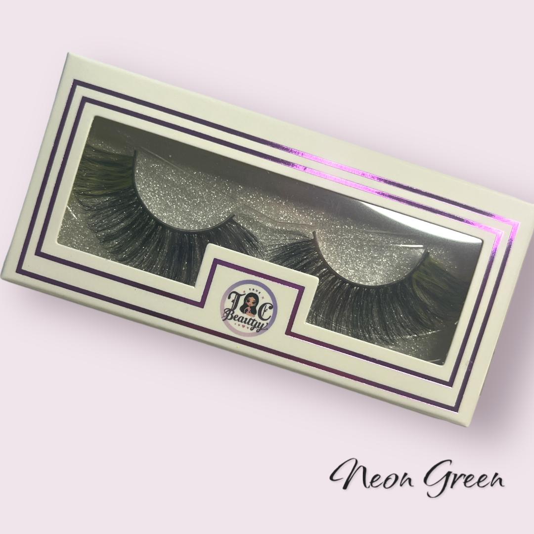 Neon Green tip Colored Mink Lashes