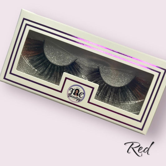 Red tip Colored Mink Lashes