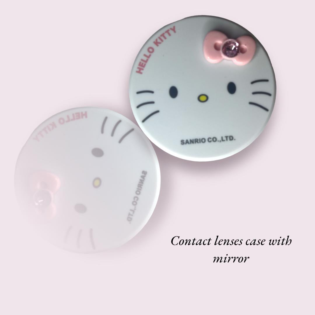 Contact lense case with mirror