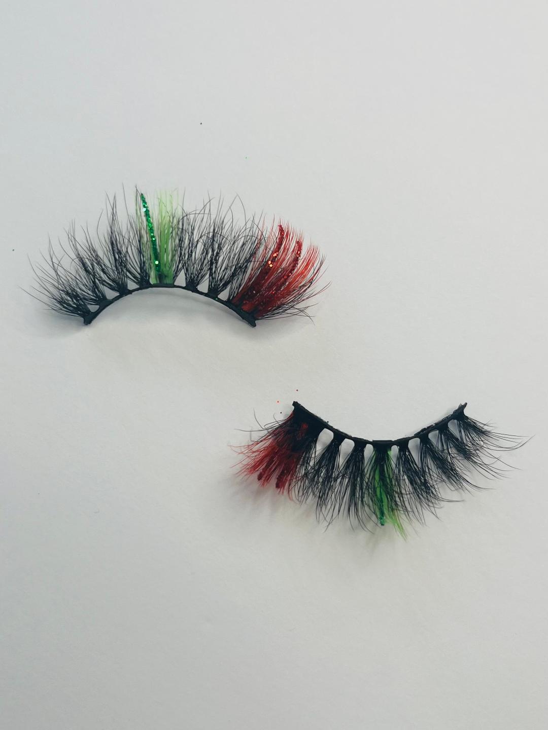 Watermelon Glitter & Colored Mink Lashes 5D