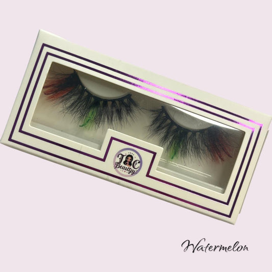 Watermelon Glitter & Colored Mink Lashes 5D